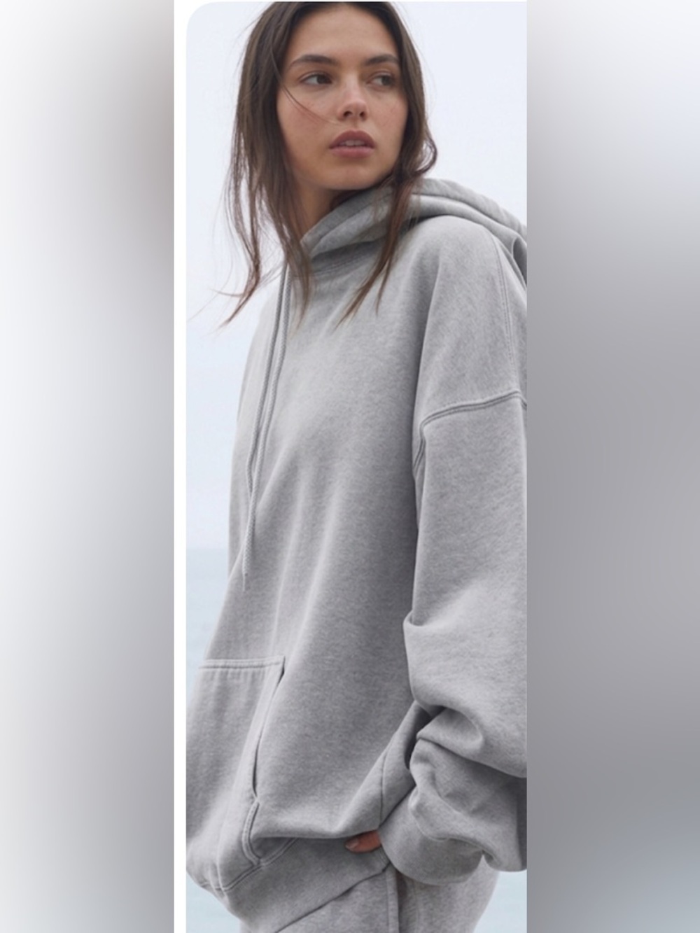 Brandy Melville NEW Christy Gray Oversized Hoodie - Picture 2 of 10